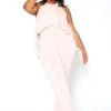 Asoph Plus Size First Class Sleeveless Overlay Jumpsuit