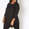 Asoph Plus Size Casual Long Sleeve Fit & Flare Mini Dress