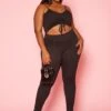 Asoph Plus Size Ribbed Knit Cut Out Jumpsuit