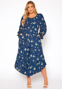 Asoph Plus Size Floral Print Flare Jumpsuit