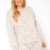 Asoph Plus Size Nude Leopard Print Two Piece Set