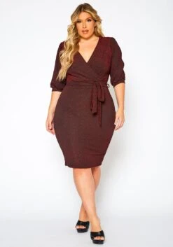 Plus Size Nude Shimmer Midi Dress