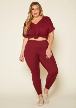 Plus Size Casual Lounge Two Piece Set