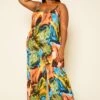 Plus Size Swirl Print Tank Jumpsuit