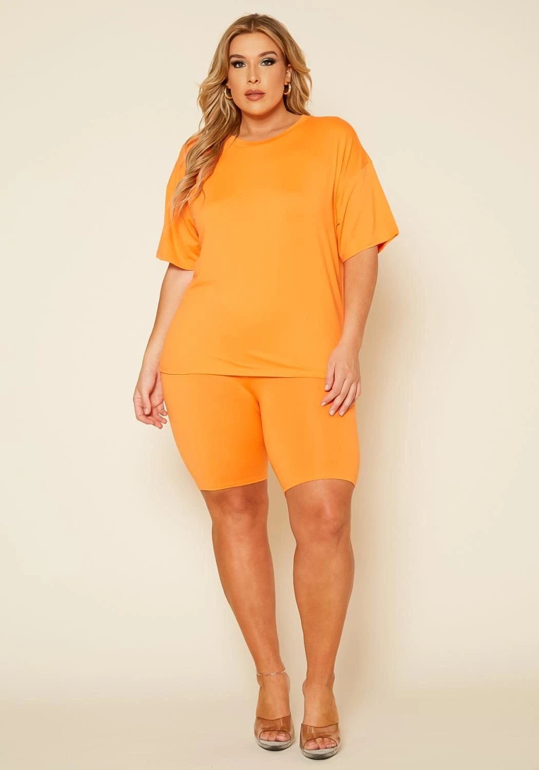 Plus Size T-Shirt & Biker Shorts Set - Image 2