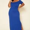 Plus Size Off Shoulder Seamless Maxi Dress