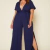Plus Size Side Slit Jumpsuit