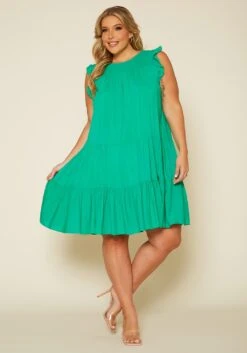 Plus Size Tiered Ruffle Dress