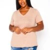 Plus Size V-Neck Basic Blouse