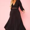 Plus Size Versatile Tie Up Crop Top & Maxi Skirt Set