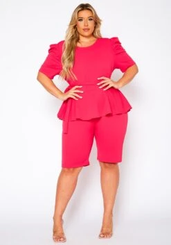 Plus Size Peplum Style Trendy Romper