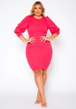 Plus Size Effortless Long Sleeve Mini Dress
