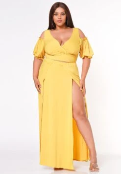 Plus Size Vacay Mode Matching Two Piece Set