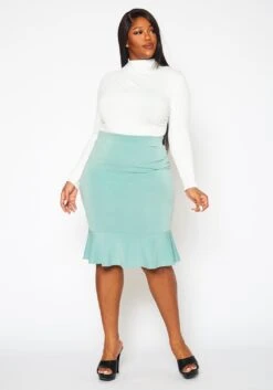 Plus Size Flare Pencil Skirt