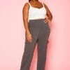 Plus Size High Waist Cotton Pants