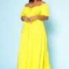 Plus Size Off Shoulder Fit & Flare Maxi Dress